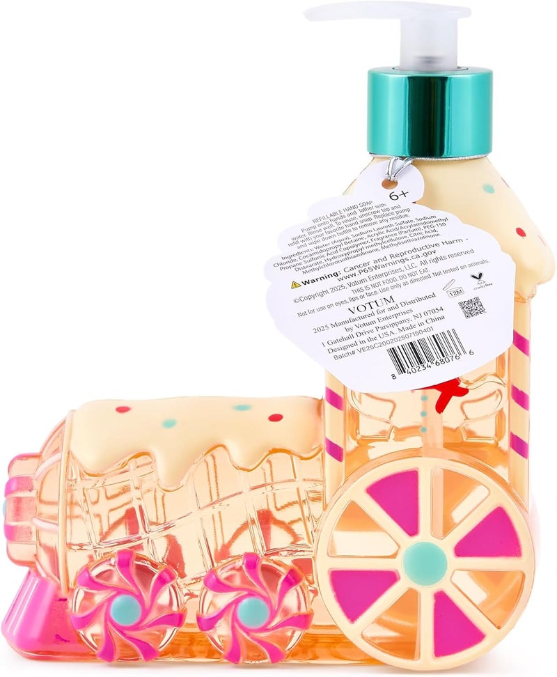 simple pleasures Gingerbread Train - Frosted Vanilla Scented Decorative Refillable Soap Dispenser for Kitchen Countertops and Bathroom Sinks - Image 4